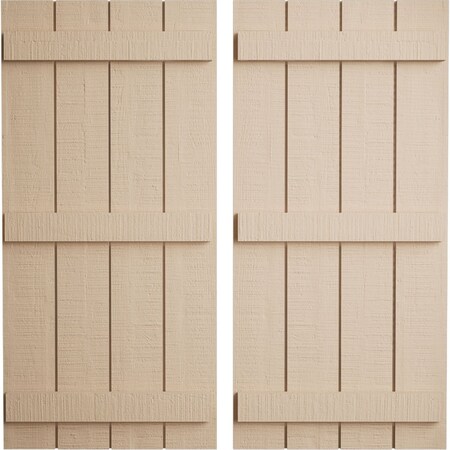 Ekena Millwork Rustic Four Board Joined Board-n-Batten Rough Cedar Faux Wood Shutters, 22W x 80H, PR SHUBJS22X80RCPR