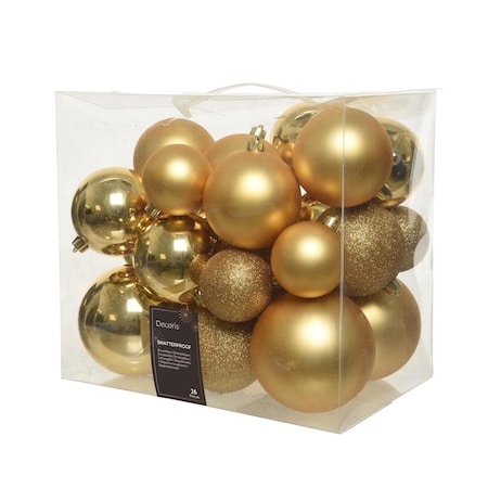 Decoris Gold Assorted Shatterproof Ornaments 9020739