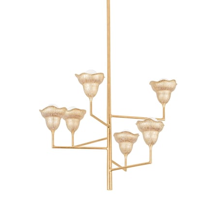 Hudson Valley Lighting Alora 32 in. Chandelier Vintage Gold Leaf/Gilded Ivory 1286-VGL/GLI