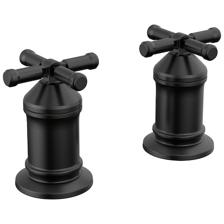 Delta Broderick 2 Handle Roman Tub Handle Kit-Cross In Matte Black H599BL