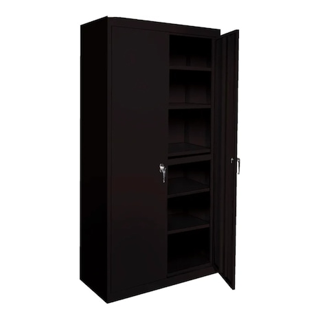 Steel Cabinets Usa Adjustable Storage Cabinet, 72 in H, 48 in W, 24 in D, Black, 5 Shelves AAH-48RBMAG1-5-B