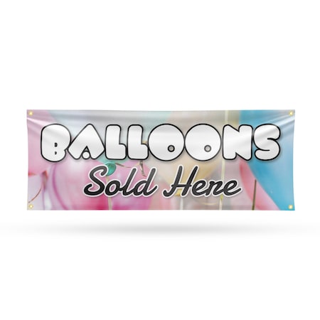 Signmission Balloons Sold Here, 18 Inch x 48 Inch, Vinyl Banner B-30477