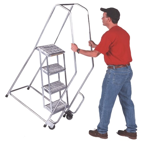 Ballymore Tilt/Roll Ladder, Aluminum, 28-1/2 in.H A3SH30-TR