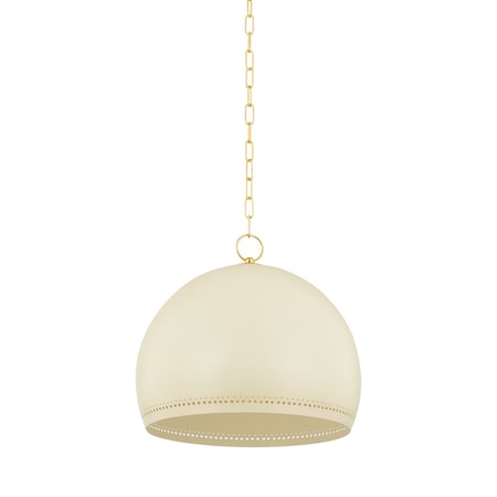 Mitzi Etna 1 Light Pendant 4.75 In. Aged Brass/Soft Cream H834701L-AGB/SCR