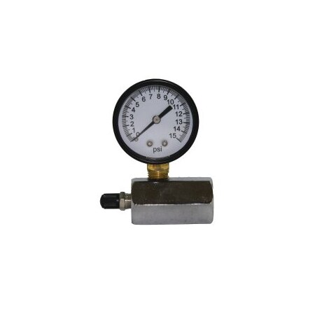 Ironwerks 0-15 PSI 3/4 in FPT Brass Gas Test Gauge GT15