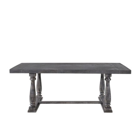 Homeroots 84" Gray Wood Trestle Base Dining Table 631268