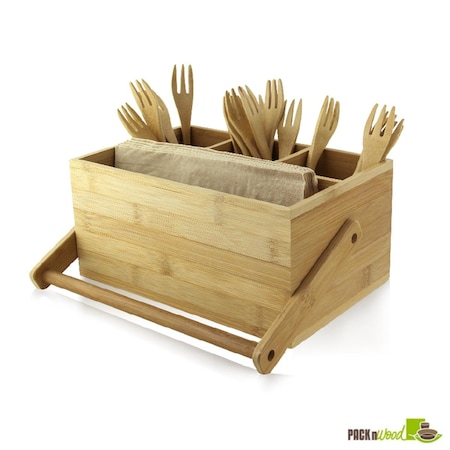 Omg Bamboo Tool Box with Handle - 9 x 5.8 x 4.2 in. OM3693658