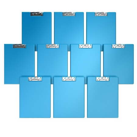 Davis Group Essential Clipboard, Lever Clip-Turquoise Blue, PK10 4511-52-10