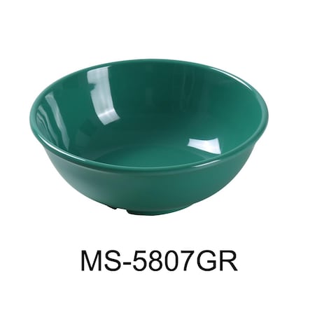 Yanco 7.25 in. 24 oz Mile Stone Salad Bowl - Melamine, Green, 24PK MS-5807GR