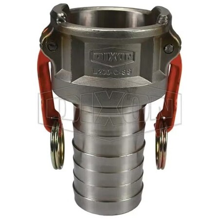 Dixon Vent-Lock Type-C Cam and Groove Coupler, 2 in Nominal, Female Coupler x Hose Shank End Style, 316 St L200-C-SS