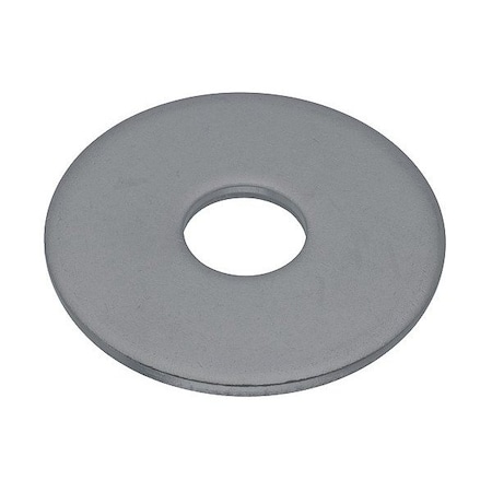 Zoro Select Flat Washer, For Screw Size 1/2 in , PVC Not Applicable Finish, 10 PK WASB12WPVC