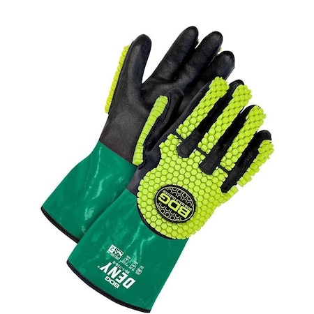 Bdg Chemical Resistant Gloves, Cut Level A6 Lining, PVC Shell, Nitrile Coating, 12 in L, L, 1 PR 99-1-778-9