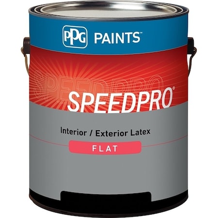 Ppg SPEEDPRO Interior Paint, Flat Sheen, White, 1 gal, 400 to 500 sq-ft/gal Coverage Area 14-650/01