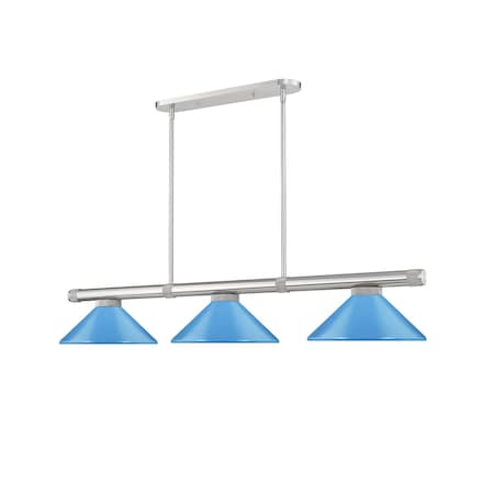 Z-Lite Vanguard Brushed Nickel 3 Light Billiard 3050-3BN-MEB