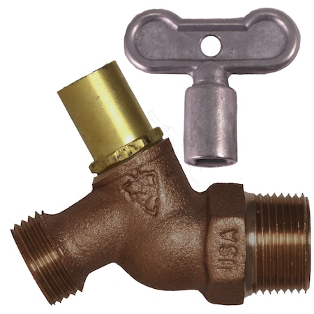 Arrowhead 3/4 in. MIP X 3/4 in. MHT Brass No-Kink Hose Bibb 351LKLF