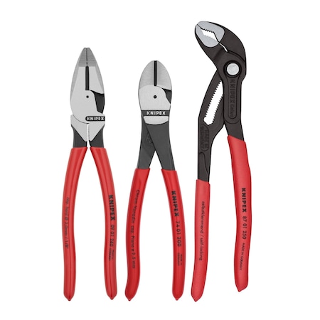 Knipex Plier Set, 10 in L; 8 in L; 9.5 in L 9K 00 80 157 US