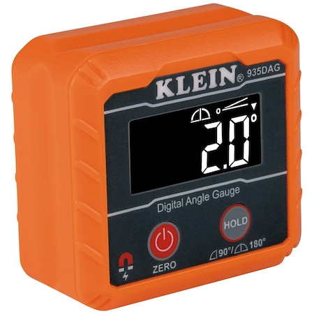 Klein Tools Digital Angle Gauge and Level, 0 to 90 and 0 to 180 Degree Ranges, Magnetic Base, Includes Case 935DAG
