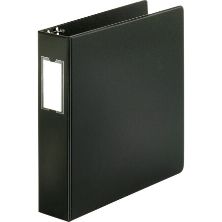 Business Source Basic Round Ring Binder wLabel Holder, Black BSN28561