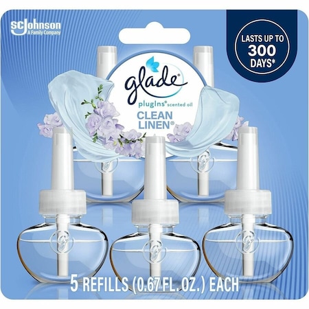 Glade Plugins Scented Oil Refill, Clean Linen, 0.67 oz, 5PK 375682