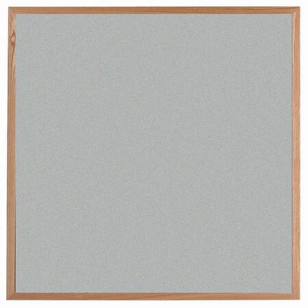 Aarco VIC Cork Bulletin Board, Red Oak Frame, Clear Lacquer Finish, Oyster Shell 48''Hx48''W OW4848206