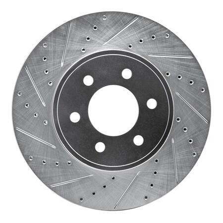 Dynamic Friction Co DFC Brake Rotor - Drilled and Slotted - Silver 631-40100L