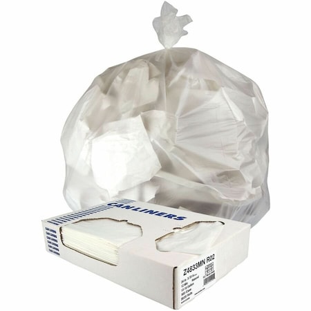 Heritage 16 gal Trash Can Liners, 16 to 20 gal, 12 mic, Clear Z4833MN R02