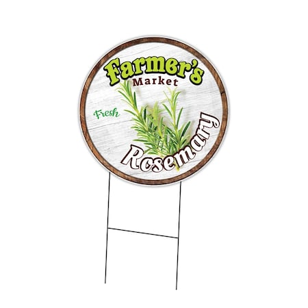 Signmission Farmers Market Rosemary Double Sided Corrugated Plastic Circle Yard Sign, C-16-CIR-DS-WS-Rosemary C-16-CIR-DS-WS-Rosemary