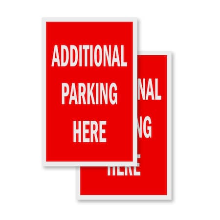 Signmission Additional Parking Here, Vinyl Decals Only 24 Inch x 36 Inch, Vinyl Decal, 2PK DSB-2436-2PACK-Additional Parking Here