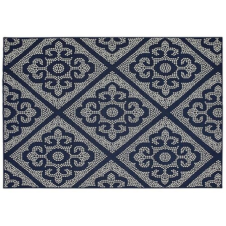 Oriental Weavers Marina Indoor Outdoor Outdoor Geometric Rectangle Area Rug, Navy - 5 ft. 3 in. x 7 ft. 6 in. M3804B160230ST