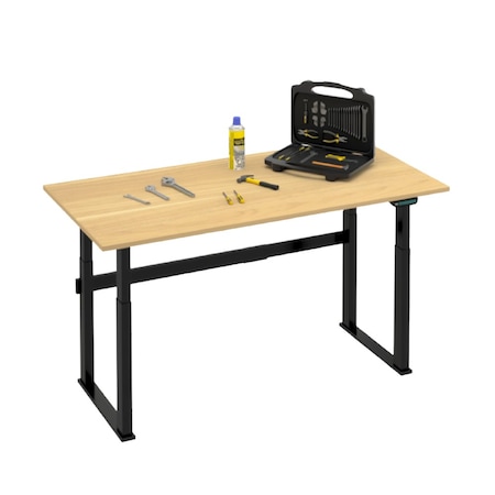 4Dock 72 in. W x 36 in. D Dual Motor Electric Adjustable Height Workbench with Rubber Wood Tabletop WB112Q