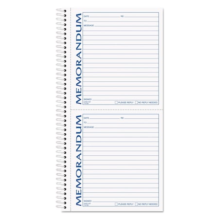 Tops Memo Forms Book, 100 Sheet, 5-1/2" x 11" 4150