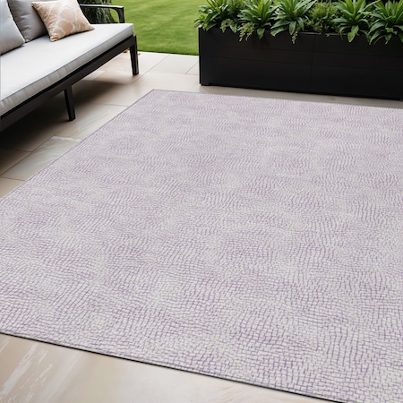 Homeroots 5' X 8' Lavender And Purple Geometric Washable Indoor Outdoor Area Rug 602420