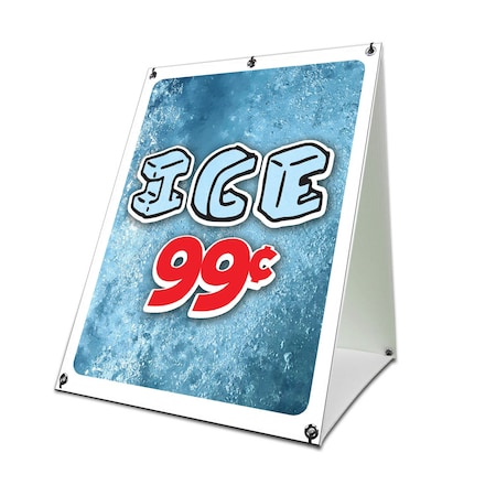 Signmission Ice 99 Cents, 36 Inch x 24 Inch A-frame Yard Sign, Coroplast Yard Sign SBC-2436-30395