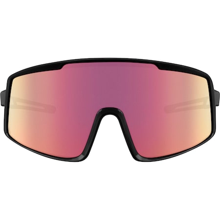 Ironwear Malibu Scratch Resistant Safety Glasses with UV Protection and TPR Nosepiece, Black / Red Mirror 3590-B-RM
