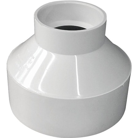 Genova CANPLAS Reducing Coupling, 4 x 2 in, Hub, PVC, White 193025