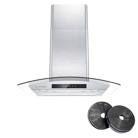 Wrightmaster 30 in. 450 CFM Wall Mounted Range Hood in Stainless Steel with 3-Speed Exhaust Fan, Auto Shut Off ZR-S75502