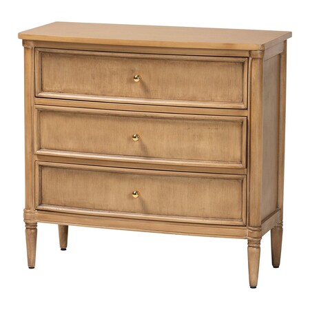 Bali & Pari Karmel Chest - 3-Drawer Storage Chest with Curved Front and Tapered Legs for Bedroom 272-14787-ZORO