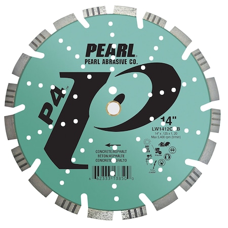 Pearl P4 Asphalt ad Concrete Combo Blade 14 in. x .125x1 LW1412CMB
