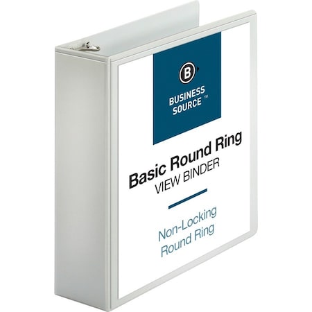 Business Source Ring Binder, White, Clear Sleeve BSN09959