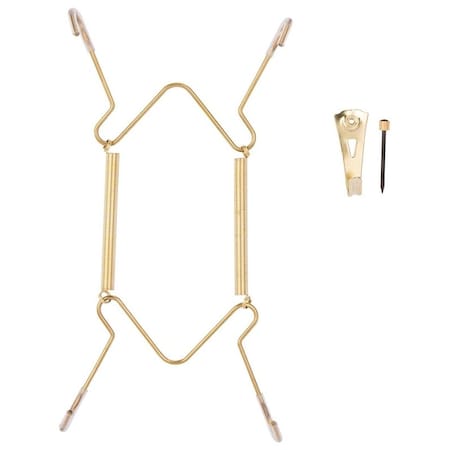 Prosource Plate Hanger, Brass, Polished Brass, 30 lb PH-122048-PS