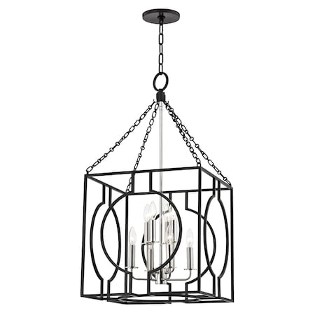 Hudson Valley Lighting Octavio 8 Light Lantern 18.25 In. Aged Iron/Polished Nickel Combo 9218-AIPN