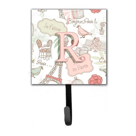 Carolines Treasures Letter R Love In Paris Pink Leash and Key Holder CJ2002-RSH4