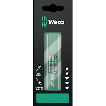 Wera 887/4 RR SB Rapidaptor Universal Bit Holder with ring magnet, 1/4 in x 57 mm 5073511001