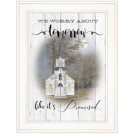 Homeroots Tomorrow 1 White Framed Print Wall Art 406388