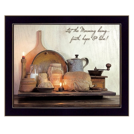 Homeroots Faith Hope and Love 1 Black Framed Print Wall Art 415276