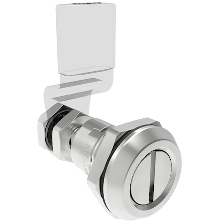 Southco Quarter-Turn Cam Latch, Adjustable, Slotted Reccess, Zinc Alloy, Chrome Plated, Bright E5-6-002-01