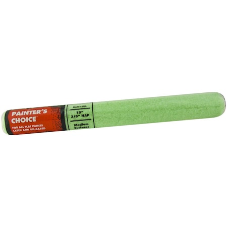 Wooster Paint Roller Cover, 3/8 in Thick Nap, 18 in L, Fabric Cover, Mint Green R275-18