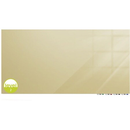 Ghent Aria Low Profile Glassboard, Magnetic, 3'H x 6'W, Horizontal, Beige ARIASM36BG
