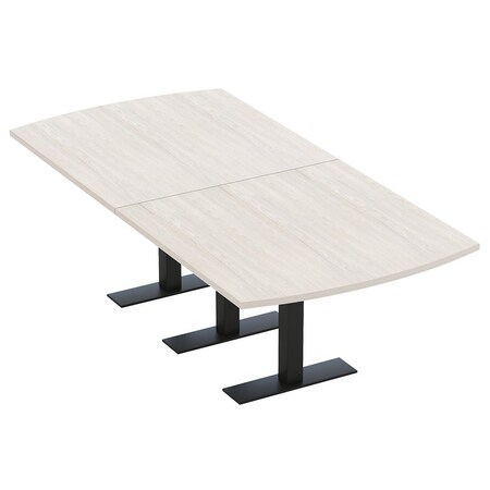 Skutchi Designs 8ft Arc Rectangle Conference Table With Power | Harmony Series | Person Meeting Room Table HAR-AREC-48X96-T.BK-K458-NA