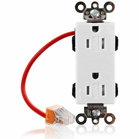 Leviton PlugsandReceptacles, 15A, 125VAC, Wht, Nylon MT162-SCW